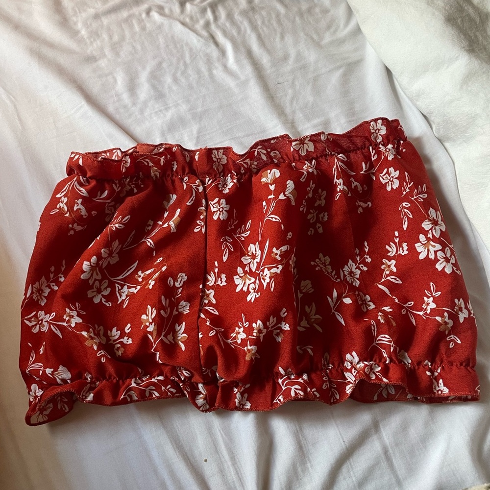 Red floral tube top size medium
